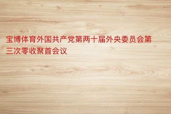 宝博体育外国共产党第两十届外央委员会第三次零收聚首会议